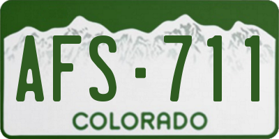CO license plate AFS711