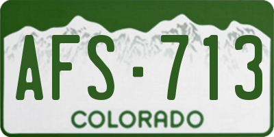 CO license plate AFS713