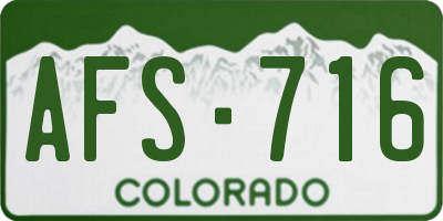 CO license plate AFS716