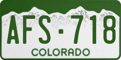 CO license plate AFS718