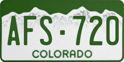 CO license plate AFS720
