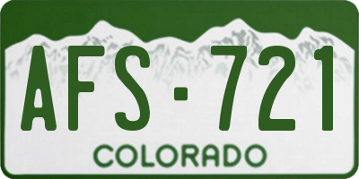 CO license plate AFS721