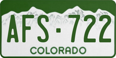 CO license plate AFS722