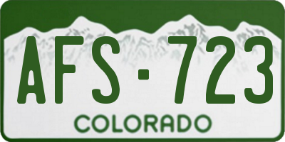 CO license plate AFS723