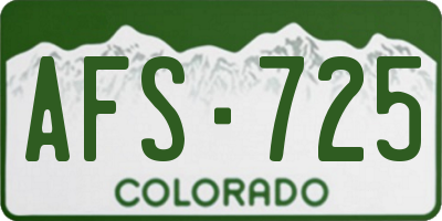 CO license plate AFS725
