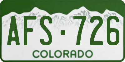CO license plate AFS726