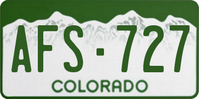 CO license plate AFS727