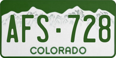 CO license plate AFS728