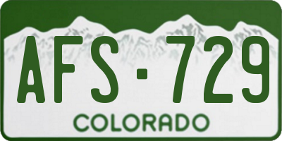 CO license plate AFS729