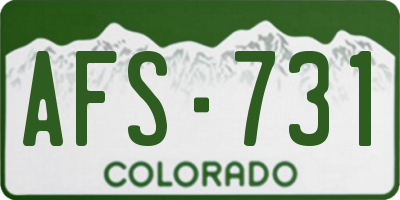 CO license plate AFS731