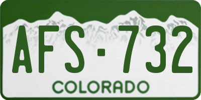 CO license plate AFS732