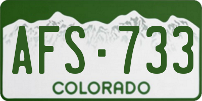 CO license plate AFS733