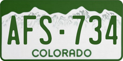 CO license plate AFS734