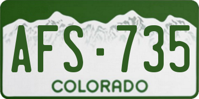 CO license plate AFS735