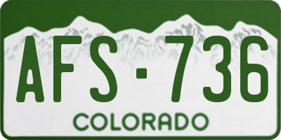 CO license plate AFS736