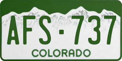CO license plate AFS737