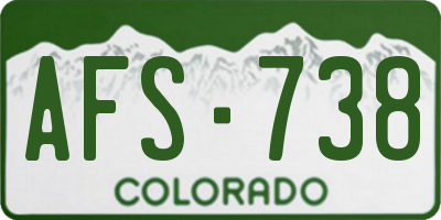 CO license plate AFS738