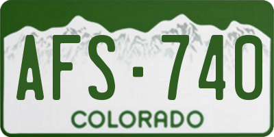 CO license plate AFS740