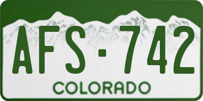 CO license plate AFS742