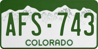 CO license plate AFS743