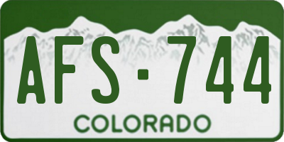 CO license plate AFS744
