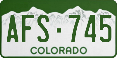 CO license plate AFS745