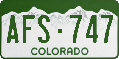 CO license plate AFS747