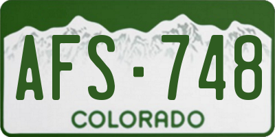 CO license plate AFS748
