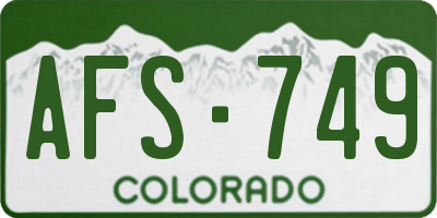 CO license plate AFS749