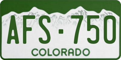 CO license plate AFS750