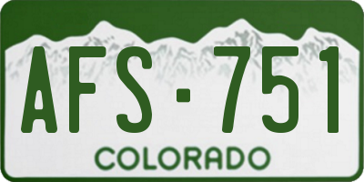 CO license plate AFS751