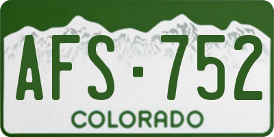 CO license plate AFS752