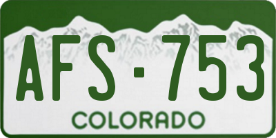 CO license plate AFS753