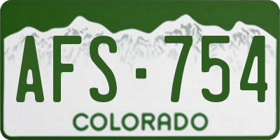 CO license plate AFS754