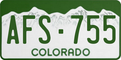CO license plate AFS755