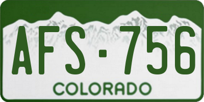 CO license plate AFS756