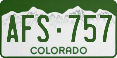 CO license plate AFS757