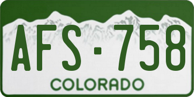 CO license plate AFS758