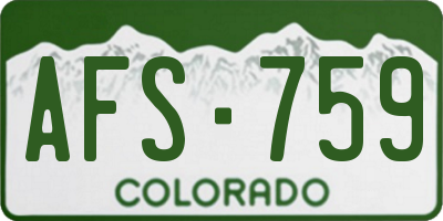 CO license plate AFS759