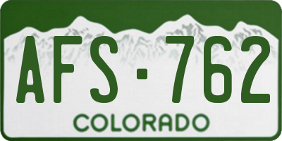 CO license plate AFS762