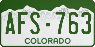 CO license plate AFS763