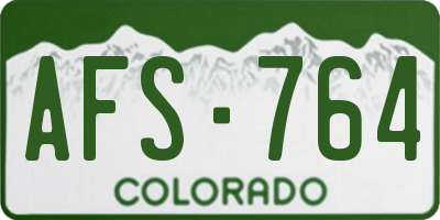 CO license plate AFS764