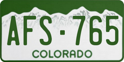 CO license plate AFS765