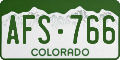 CO license plate AFS766