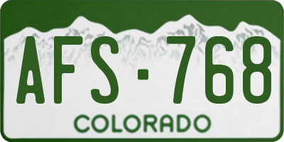 CO license plate AFS768