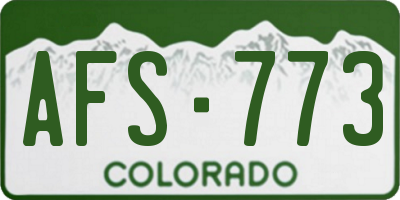 CO license plate AFS773