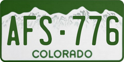 CO license plate AFS776