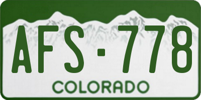 CO license plate AFS778