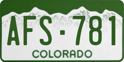 CO license plate AFS781