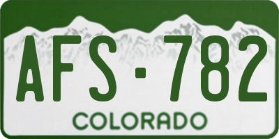 CO license plate AFS782